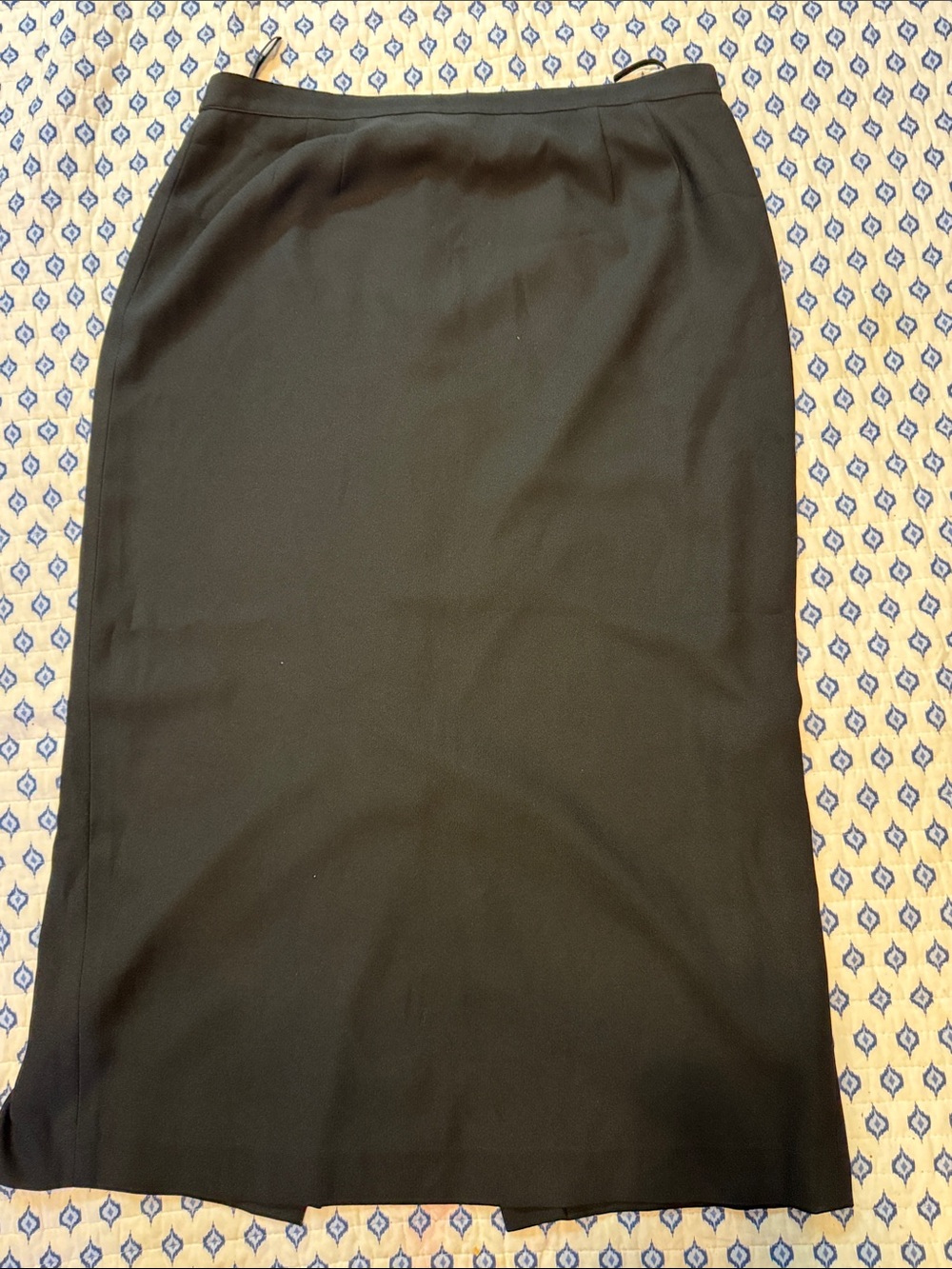 Essentials for A.S.L 16 Long Black Pencil Skirt - Tailored Vintage, Zipper